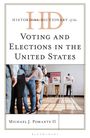"Voting and Elections in the United States" von Michael J. Pomante II. Menschen wählen an Kabinen mit US-Flagge.