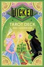 „Wicked Tarot Deck and Guidebook“. Illustration mit zwei Frauen, eine in Blau mit Krone, eine in Schwarz mit Hut vor einem Schloss.