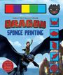 “How to Train Your Dragon: Sponge Printing” steht oben. Darunter reitet ein Junge auf einem großen Drachen am Himmel.