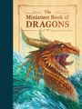 "The Miniature Book of Dragons" steht oben. Eine Drachenillustration ragt aus stürmischen Wellen hervor.
