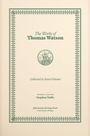 "The Works of Thomas Watson" und "Collected in Seven Volumes" sind zentral angeordnet, umgeben von grünem Muster.