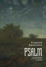 „Friedrich Gorenstein PSALM“: Ein Nachthimmel mit Sternen und Sternschnuppen über einer dunklen Landschaft.