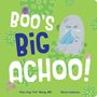 Text: "BOO'S BIG ACHOO!" Illustration: Ein niesendes Gespenst auf grünem Hintergrund mit kleinen Bakterienfiguren.