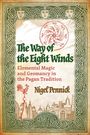 „The Way of the Eight Winds“. Celtische Muster, Windrose, Stadt und Hahn im Hintergrund.