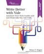 "Write Better with Vale" von Brian P. Hogan. Illustration: Farbige Linien führen zu einem Bleistift.