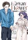 „The Fragrant Flower Blooms With Dignity. 15. Saka Mikami.“ Zwei junge Menschen halten Hände; er trägt Blau, sie ein Kleid.
