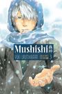 „Mushishi“, Yuki Urushibara, Collector's Edition Vol. 3. Illustration: Mann mit Kapuze im Schneefall, hält eine Hand offen.
