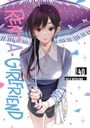 Text: „Rent-A-Girlfriend“, „Volume 40“, Reiji Miyajima. Junge Frau hält bunten Regenschirm mit Katzen. Manga-Stil.