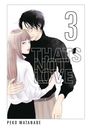 "THAT'S NOT LOVE 3" und "PEKO WATANABE" in schwarzem Text. Illustration eines Paares in Umarmung, pastellfarben.