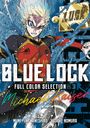 "Blue Lock Full Color Selection Vol. 3", "Michael Kaiser". Illustration eines entschlossenen Charakters in roten Trikot.