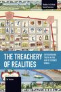 Buchtitel: "THE TREACHERY OF REALITIES". Thema: Wissenschaftsleugnung. Oben: Illustration einer Landkarte. Unten: Name des Autors.