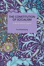 "THE CONSTITUTION OF SOCIALISM: A World without Capital. Tim Platenkamp." Farbenfrohes, florales Muster im Hintergrund.