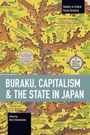 Text: "Buraku, Capitalism & the State in Japan." Oben ein stilvolles, farbenfrohes Kartenmotiv, unten grauer Textbalken.