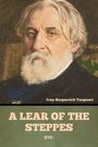 Oben steht "Ivan Sergeevich Turgenev". Unten "A Lear of the Steppes etc." Porträt eines Mannes mit weißem Bart.