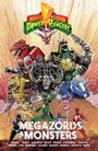 „Mighty Morphin Power Rangers: Megazords & Monsters.“ Illustration mit großen, farbenfrohen Robotern und Power Rangers.