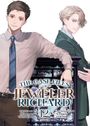 "The Case Files of Jeweler Richard 12", zwei stilisierte Männer in Anzügen, einer mit Krawatte, vor dekorativem Hintergrund.