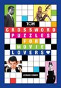 "CROSSWORD PUZZLES FOR MOVIE LOVERS" und "LEONARD CONNER" auf einem bunten Kreuzworträtsel-Muster. Filmstars in der Umgebung.