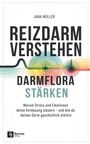 „REIZDARM VERSTEHEN, DARMFLORA STÄRKEN“ steht groß auf einem Buchcover, darunter bunte Kreise und Wellenlinien.