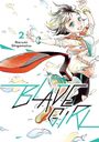 Nummer 2, Narumi Shigematsu, Blade Girl. Illustration eines freudig springenden Mädchens mit bunt gefärbt fallenden Blättern.