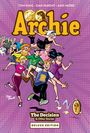 "Archie: The Decision & Other Stories. Deluxe Edition" oben. Comic-Stil, lachender Junge in blauer R-Shirt, springt fröhlich.