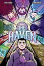 Texte: "The Haven", "Jayel Seymour", "Lauren Mugford". Comic-Illustration mit einem Frontalportrait in der Mitte.