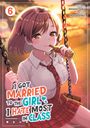 Text: "I got married to the girl I hate most in class." Junge Frau auf Schaukel bei Sonnenuntergang, trinkt aus Flasche.