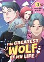 "The Greatest Wolf of My Life" große Schrift unten, drei gezeichnete Personen vor lila Hintergrund mit Wolken.