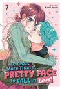 „It Takes More Than a Pretty Face to Fall in Love“ und „Story & Art: Karin Anzai“. Zwei Personen umarmen sich.