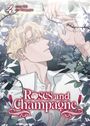 "4 Story: ZIG, Art: Ttung gae." Ein blonder Mann in Illustration, umgeben von Wasser und Dornen. Titel: "Roses and Champagne".