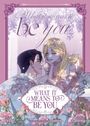 "What it means to be you". Illustration eines Paares in eleganter Kleidung umgeben von Blumen.