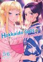 "Hokkaido Gals Are Super Adorable! 5-6". Zwei Frauen in bunten Kimonos vor leuchtenden Lichtern. Anime-Stil.