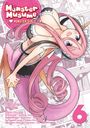 „Monster Musume: I ❤️ Monster-Girls“. Eine rosa-schuppige Lamia mit langen Haaren in Mangastil. Nummer 6 unten rechts.