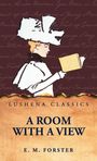 LUSHENA CLASSICS, A ROOM WITH A VIEW, E. M. FORSTER. Illustration: elegante Person mit großem Hut liest ein Buch.