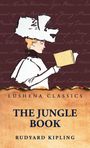 "LUSHENA CLASSICS, THE JUNGLE BOOK, RUDYARD KIPLING." Illustration einer eleganten Frau, die ein Buch liest.