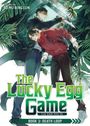 "The Lucky Egg Game" steht groß auf dem Cover. Zwei Personen in einem dichten, grünen Dschungel, eine mit rotem Hoodie.