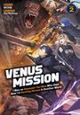 "VENUS MISSION: I Was an Assassin-for-Hire Who Died. Now I'm Hunting Heroes in Another World." Drei Figuren kämpfen.