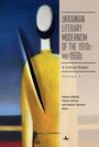 "Ukrainian Literary Modernism of the 1910s-Mid-1930s. Editors: Halyna Babak, Yuliya Ilchuk, Andrei Ustinov." Abstrakte Figur in Gelb.