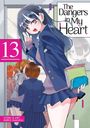 Text: "The Dangers in My Heart", "13", "Story & Art Norio Sakurai". Eine Schülerin mit Büchern winkt lächelnd. Manga-Stil.