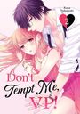 "Don't Tempt Me, VP!" oben rechts "Kana Nakatsuki" mit einer 2 im Herzen. Illustration eines Paares in Nahaufnahme.