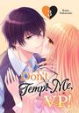 „Don't Tempt Me, VP!“ steht in eleganter Schrift. Eine romantische Illustration eines jungen Paares, das sich ansieht.