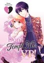 Titel: "Don't Tempt Me, VP!" Ein Mann mit Brille und floraler Jacke hält zärtlich die Hand einer schüchternen Frau. Illustration.
