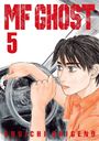 Text: "MF GHOST", "5", "SHUICHI SHIGENO"
Illustration: Junge Person in einem Auto am Steuer.