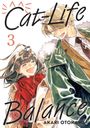 "Cat-Life 3 Balance AKARI OTOKAWA." Zwei lachende Personen in Winterkleidung, eine mit grünem Mantel, die andere mit rotem Schal.