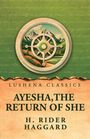 "Ayesha, The Return of She" von H. Rider Haggard. Illustration: Kompassrose vor Bergen und grüner Landschaft.