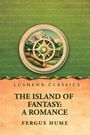 LUSHENA CLASSICS, THE ISLAND OF FANTASY: A ROMANCE, FERGUS HUME. Illustration eines Kompasses vor Bergen.