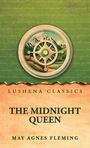 "LUSHENA CLASSICS", "THE MIDNIGHT QUEEN", "MAY AGNES FLEMING". Grafik: Landschaft mit Bergen und Kompass.
