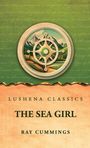 "LUSHENA CLASSICS", "THE SEA GIRL", "RAY CUMMINGS". Eine Kompassrose über Bergen und Wiesen in Grüntönen.