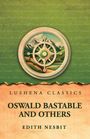 "LUSHENA CLASSICS" und "OSWALD BASTABLE AND OTHERS" von "EDITH NESBIT" auf grünem Hintergrund mit Steuerrad und Berglandschaft.