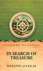 "Lushena Classics: In Search of Treasure" von Horatio Alger Jr. zeigt eine Kompassrose vor Berglandschaft.