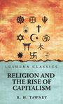"Lushena Classics: Religion and the Rise of Capitalism, R. H. Tawney." Diverse religiöse Symbole sind abgebildet.
